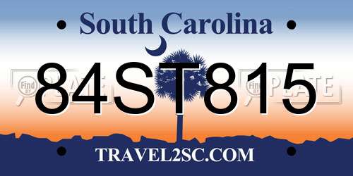 84ST815 South Carolina License Plate