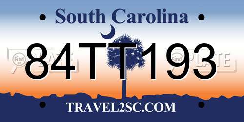 84TT193 South Carolina License Plate