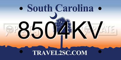 8504KV South Carolina License Plate