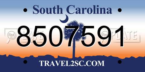 8507591 South Carolina License Plate