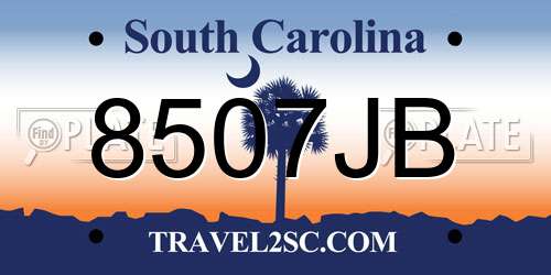 8507JB South Carolina License Plate