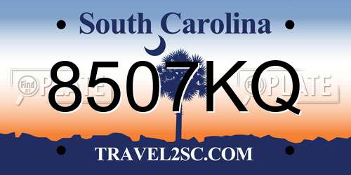 8507KQ South Carolina License Plate