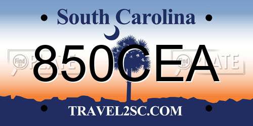 850CEA South Carolina License Plate