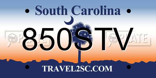 850STV South Carolina License Plate