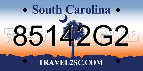 85142G2 South Carolina License Plate