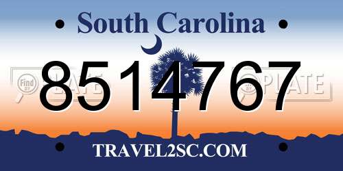 8514767 South Carolina License Plate