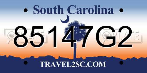 85147G2 South Carolina License Plate