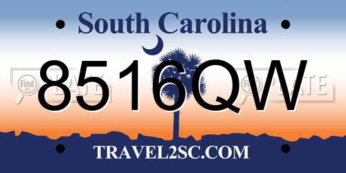 8516QW South Carolina License Plate
