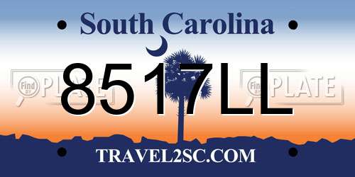 8517LL South Carolina License Plate