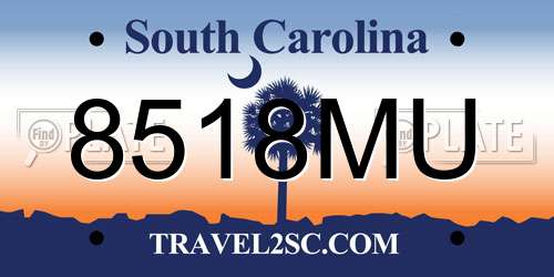 8518MU South Carolina License Plate