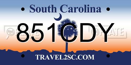 851CDY South Carolina License Plate