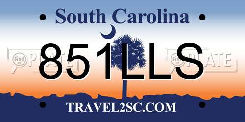 851LLS South Carolina License Plate