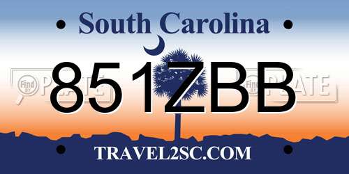 851ZBB South Carolina License Plate