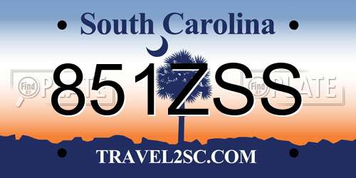 851ZSS South Carolina License Plate