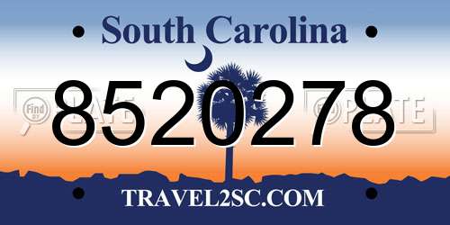 8520278 South Carolina License Plate