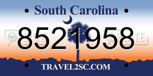 8521958 South Carolina License Plate