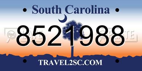 8521988 South Carolina License Plate