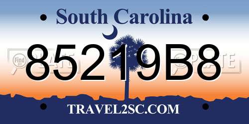 85219B8 South Carolina License Plate