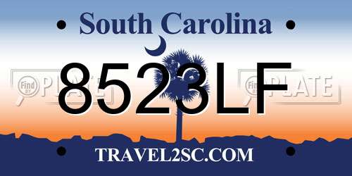 8523LF South Carolina License Plate