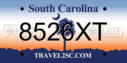8526XT South Carolina License Plate