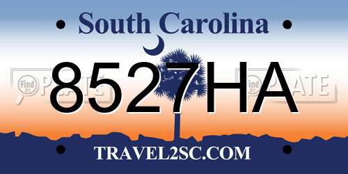 8527HA South Carolina License Plate