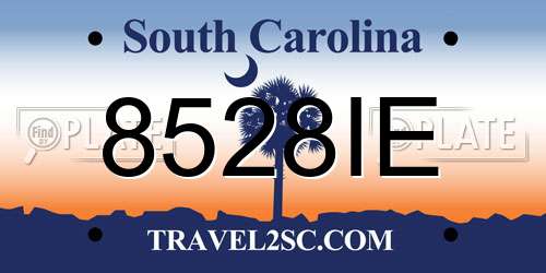 8528IE South Carolina License Plate