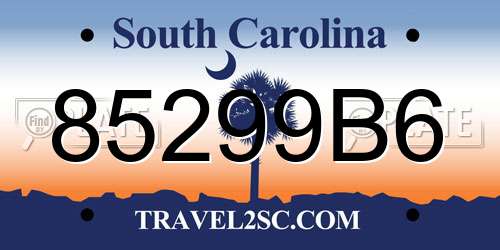 85299B6 South Carolina License Plate