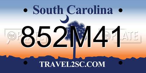 852M41 South Carolina License Plate