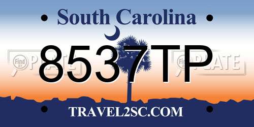 8537TP South Carolina License Plate