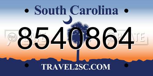 8540864 South Carolina License Plate