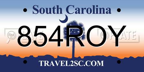 854ROY South Carolina License Plate