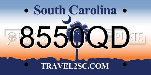 8550QD South Carolina License Plate