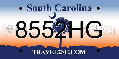 8552HG South Carolina License Plate