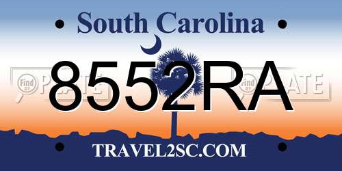 8552RA South Carolina License Plate