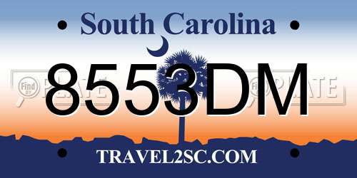 8553DM South Carolina License Plate