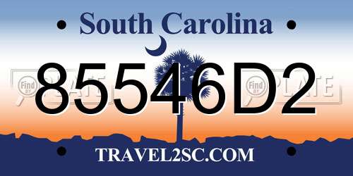 85546D2 South Carolina License Plate
