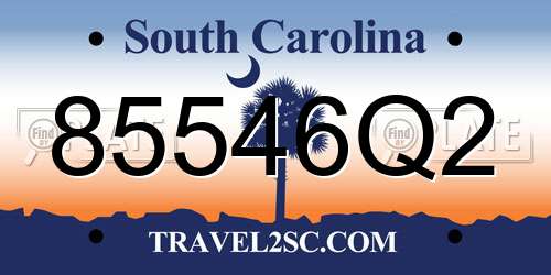 85546Q2 South Carolina License Plate