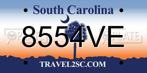 8554VE South Carolina License Plate