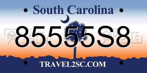 85555S8 South Carolina License Plate