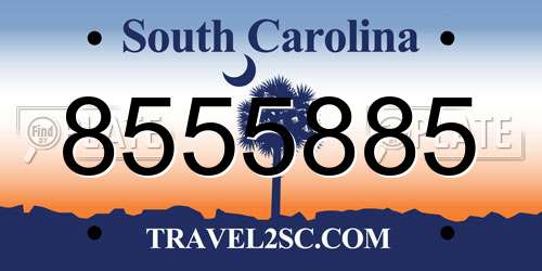 8555885 South Carolina License Plate