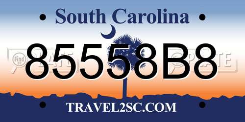 85558B8 South Carolina License Plate