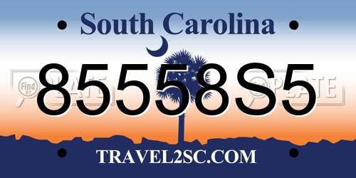 85558S5 South Carolina License Plate