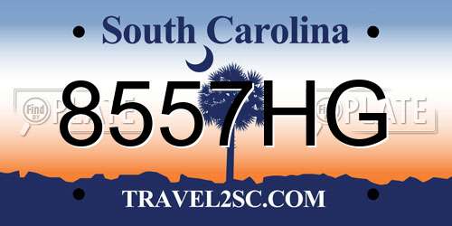 8557HG South Carolina License Plate