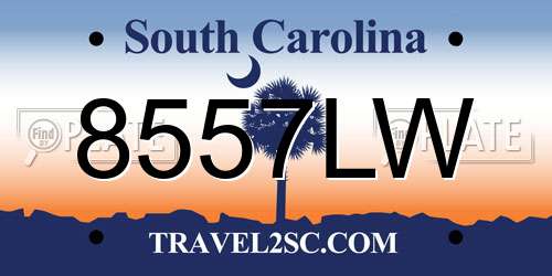 8557LW South Carolina License Plate