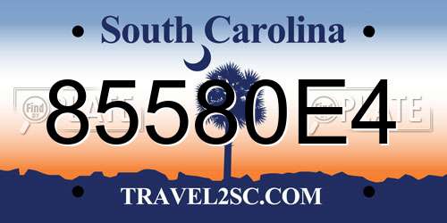 85580E4 South Carolina License Plate