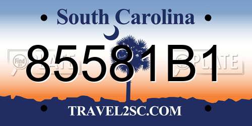 85581B1 South Carolina License Plate