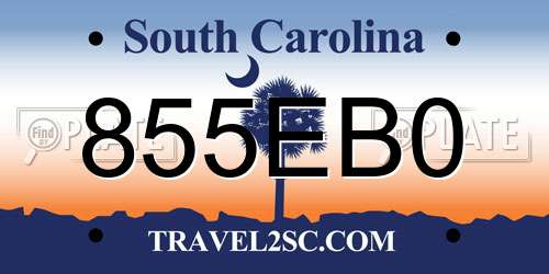 855EB0 South Carolina License Plate