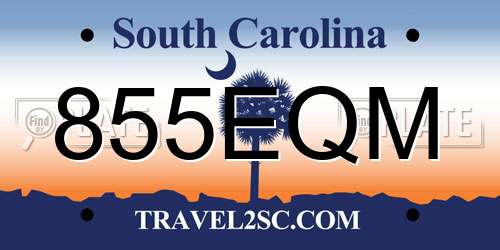 855EQM South Carolina License Plate