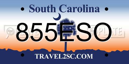 855ESO South Carolina License Plate