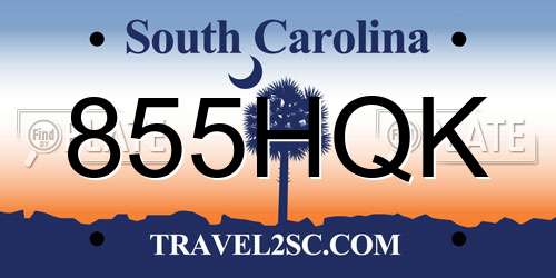 855HQK South Carolina License Plate